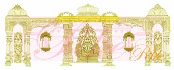 Wedding stage decoration drawing for making new setup in fiberglass 