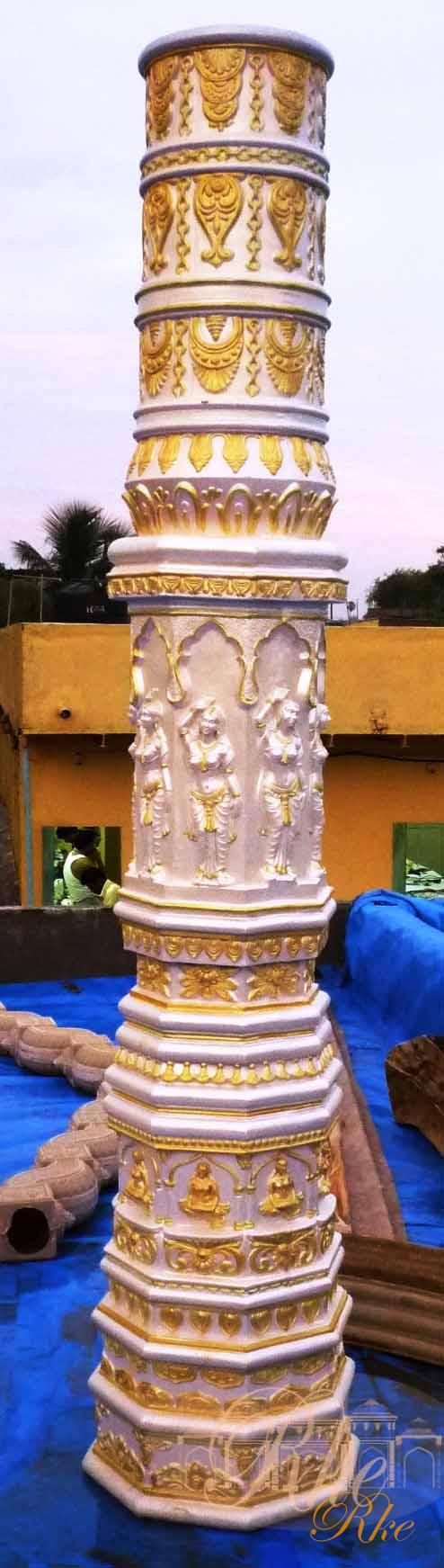 round jaimala stage wedding mandap stage pillar 