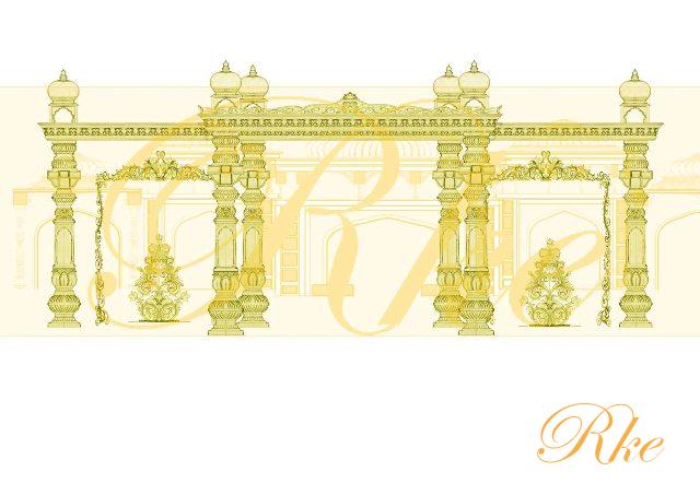 arch jharokh indian stale wedding mandap with stage plan 